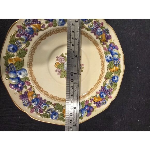 Crown Ducal "Florentine" Cream Soup Bowls with Underplates – Set of 4 - Picture 13 of 15